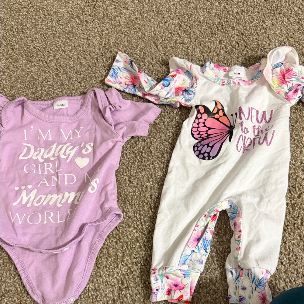 Baby Girl Bodysuit and Romper Set
